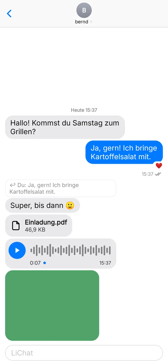 Dasselbe Gespräch auf dem Android-Handy