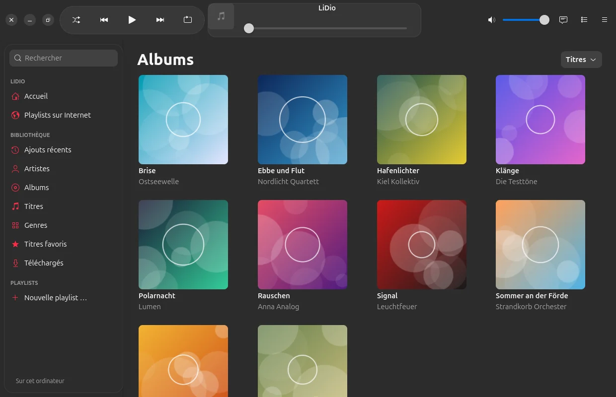 Albums en grille en apparence sombre