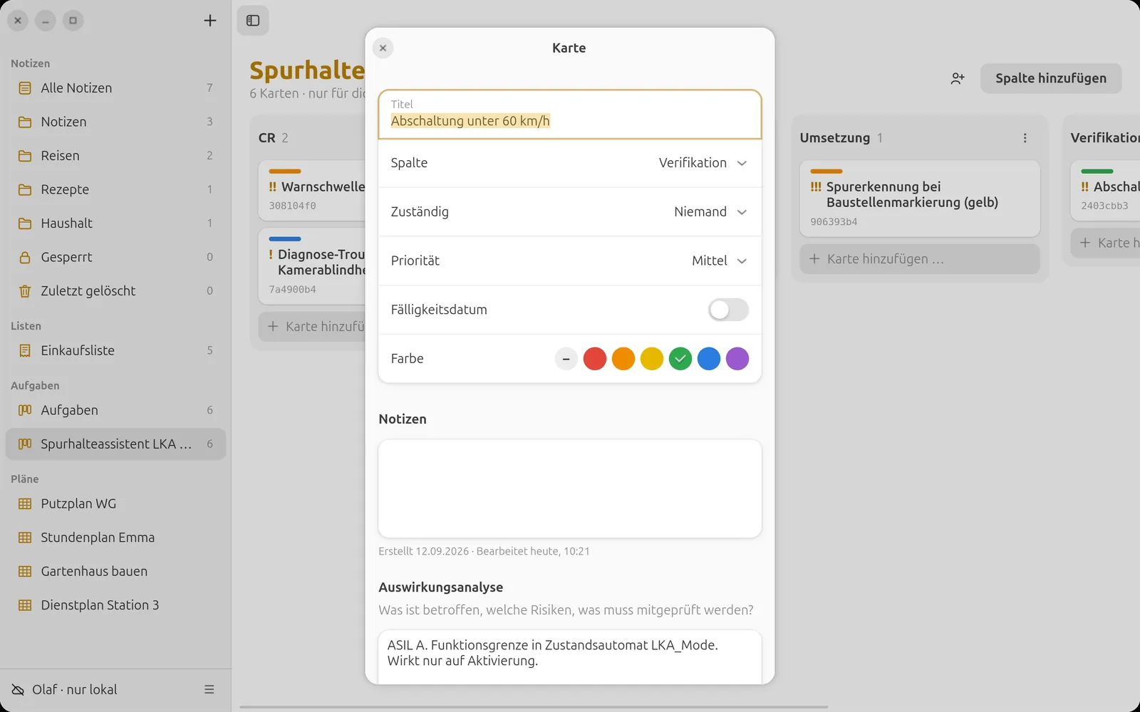 Change Request mit Auswirkungsanalyse nach ISO 26262
