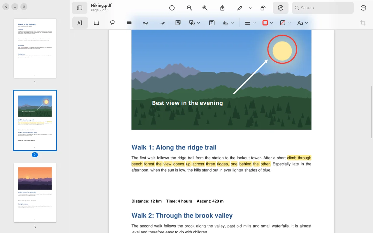 A photo scrolls beneath the semi-transparent toolbar
